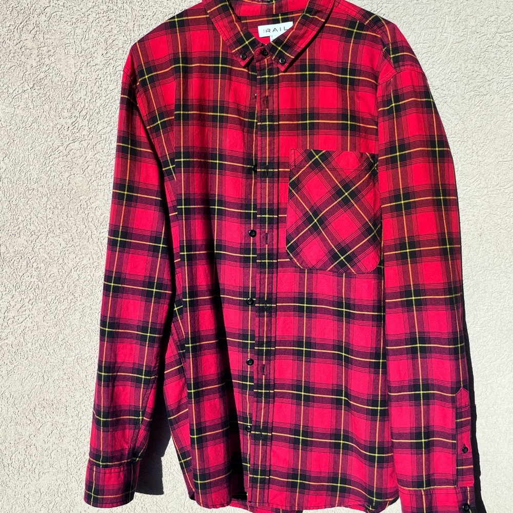 The Rail Red and Black Casual Button Down Shirt
